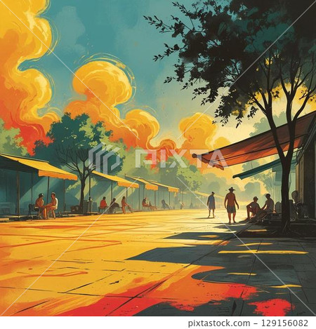 Illustration of extreme heat 129156082