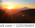 從大山看到的富士山日落 129156469