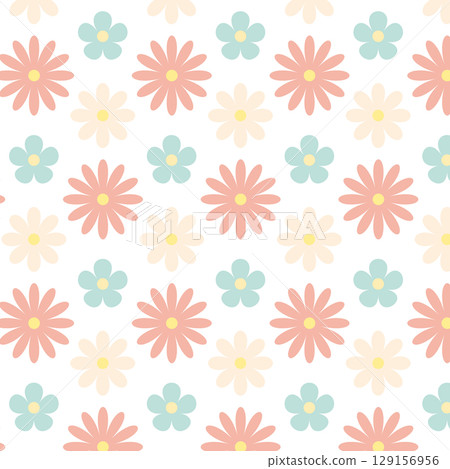 色彩繽紛的花朵圖案 色彩繽紛的花朵圖案 129156956