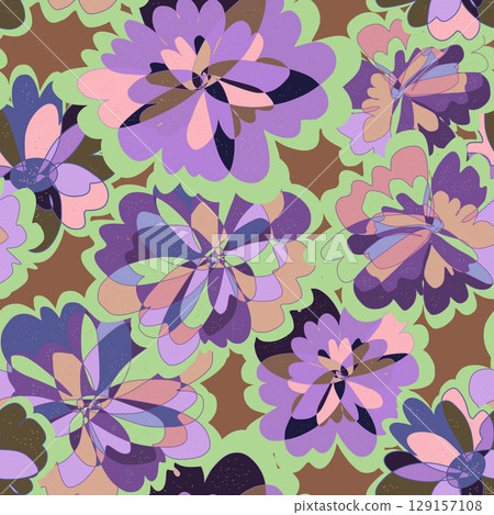 seamless pattern with tropical flowers 129157108