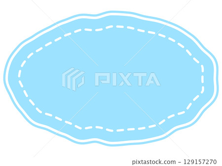 Light blue rough oval frame 129157270