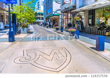 Yokohama cityscape in August, Japan. Extremely hot... View of Yokohama's popular shopping street, Motomachi, etc. (2nd) 129157539