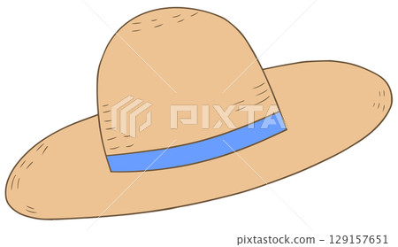 Straw hat (plain) 129157651