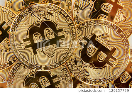 physical symbol for cryptocurrency Bitcoin physical symbol for cryptocurrency Bitcoin 129157759