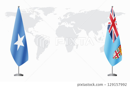 Somalia and Fiji flags for official meeting Somalia and Fiji flags for official meeting 129157992