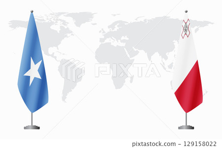 Somalia and Malta flags for official meeting Somalia and Malta flags for official meeting 129158022