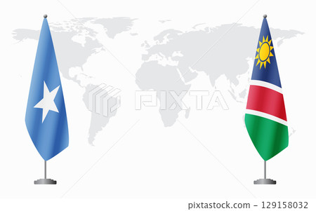 Somalia and Namibia flags for official meeting Somalia and Namibia flags for official meeting 129158032