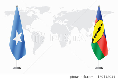 Somalia and New Caledonia flags for official meeting Somalia and New Caledonia flags for official meeting 129158034