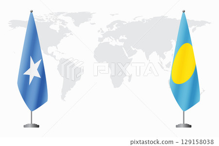 Somalia and Palau flags for official meeting Somalia and Palau flags for official meeting 129158038