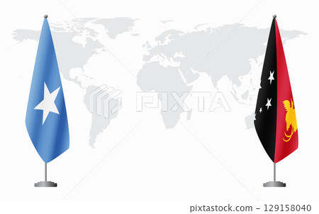 Somalia and Papua New Guinea flags for official meeting Somalia and Papua New Guinea flags for official meeting 129158040