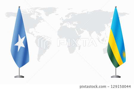 Somalia and Rwanda flags for official meeting Somalia and Rwanda flags for official meeting 129158044
