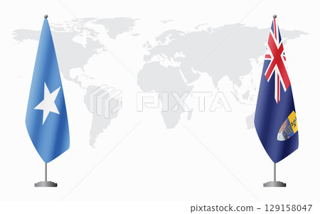 Somalia and Saint Helena flags for official meeting 129158047