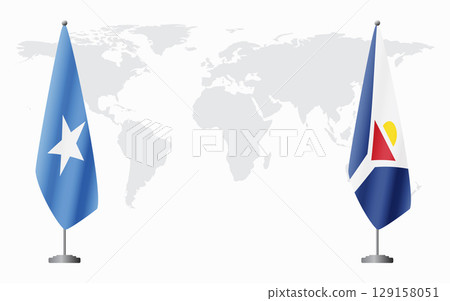 Somalia and Saint Martin flags for official meeting 129158051