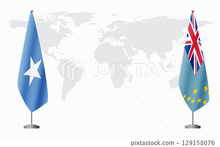 Somalia and Tuvalu flags for official meeting 129158076