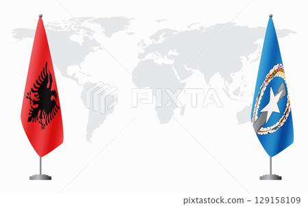 Albania and Northern Mariana Islands flags for official me 129158109