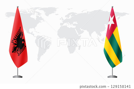 Albania and Togo flags for official meeting 129158141