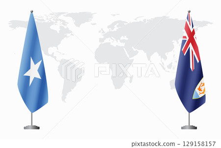 Somalia and Anguilla flags for official meeting 129158157