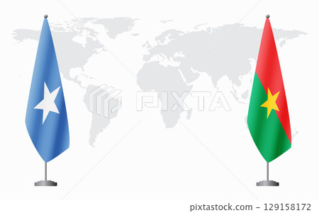 Somalia and Burkina Faso flags for official meeting 129158172