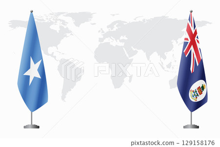 Somalia and Cayman Islands flags for official meeting 129158176