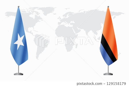 Somalia and Chagos Islands flags for official meeting Somalia and Chagos Islands flags for official meeting 129158179