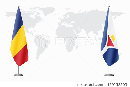 Romania and Saint Martin flags for official meeting Romania and Saint Martin flags for official meeting 129158205