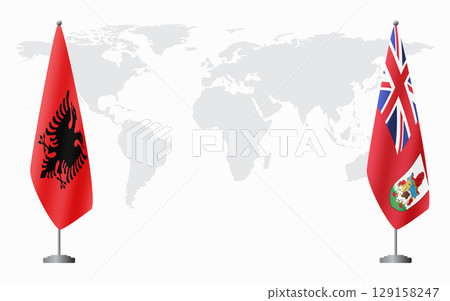 Albania and Bermuda flags for official meeting Albania and Bermuda flags for official meeting 129158247