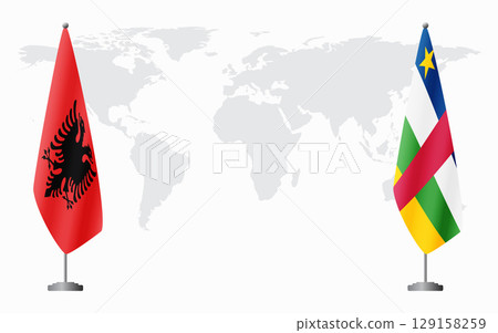 Albania and Central African Republic flags for official me Albania and Central African Republic flags for official me 129158259