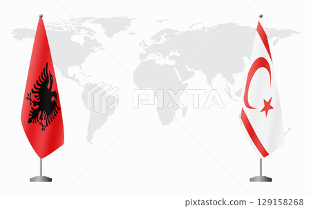 Albania and Turkish Republic of Northern Cyprus flags for 129158268