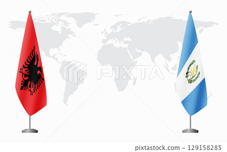 Albania and Guatemala flags for official meeting Albania and Guatemala flags for official meeting 129158285