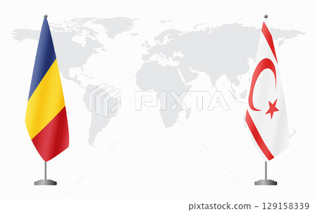 Romania and Turkish Republic of Northern Cyprus flags for Romania and Turkish Republic of Northern Cyprus flags for 129158339