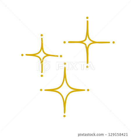 Hand-drawn glitter material | Stars, sparkles, gold, hand-drawn 129158421