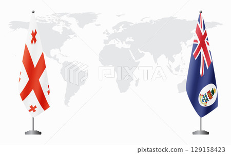Georgia and Cayman Islands flags for official meeting Georgia and Cayman Islands flags for official meeting 129158423