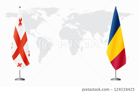 Georgia and Chad flags for official meeting Georgia and Chad flags for official meeting 129158425