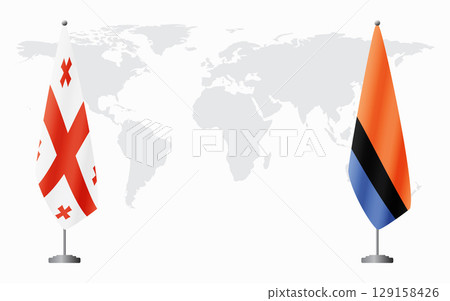 Georgia and Chagos Islands flags for official meeting Georgia and Chagos Islands flags for official meeting 129158426