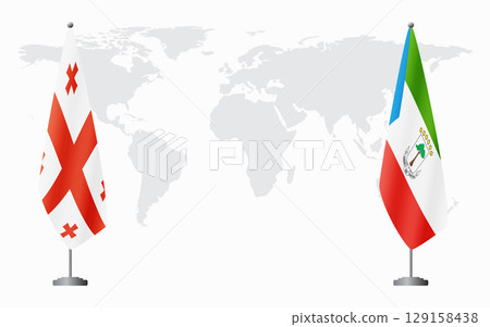 Georgia and Equatorial Guinea flags for official meeting Georgia and Equatorial Guinea flags for official meeting 129158438