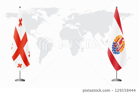 Georgia and French Polynesia flags for official meeting 129158444