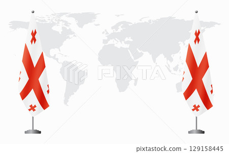 Georgia and Georgia flags for official meeting 129158445