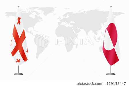 Georgia and Greenland flags for official meeting 129158447
