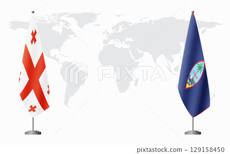 Georgia and Guam flags for official meeting Georgia and Guam flags for official meeting 129158450
