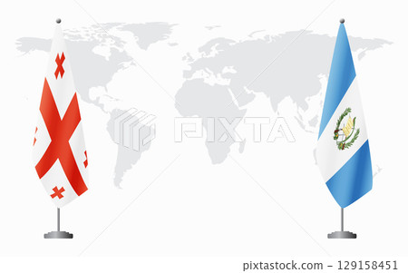 Georgia and Guatemala flags for official meeting Georgia and Guatemala flags for official meeting 129158451