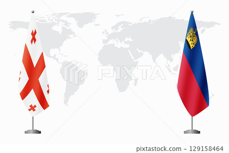 Georgia and Liechtenstein flags for official meeting Georgia and Liechtenstein flags for official meeting 129158464