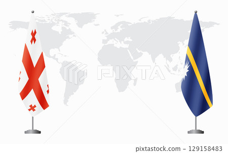 Georgia and Nauru flags for official meeting Georgia and Nauru flags for official meeting 129158483