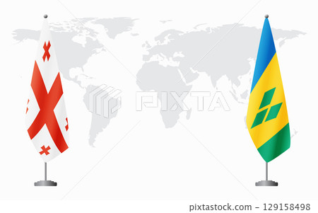 Georgia and Saint Vincent and the Grenadines flags for off Georgia and Saint Vincent and the Grenadines flags for off 129158498