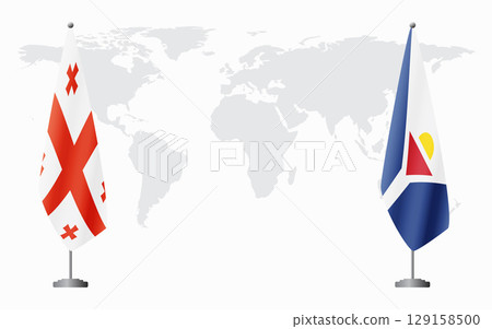 Georgia and Saint Martin flags for official meeting 129158500