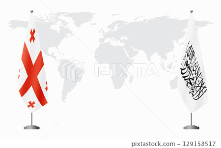 Georgia and Afghanistan flags for official meeting Georgia and Afghanistan flags for official meeting 129158517