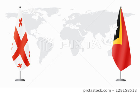 Georgia and East Timor flags for official meeting 129158518