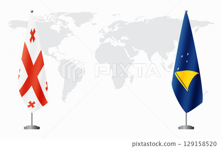 Georgia and Tokelau flags for official meeting 129158520