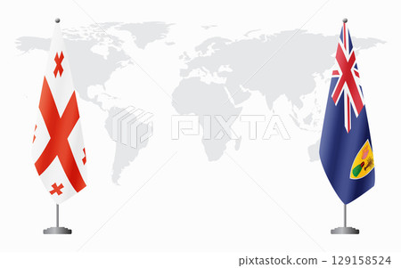 Georgia and Turks and Caicos flags for official meeting 129158524