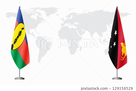 New Caledonia and Papua New Guinea flags for official meeting New Caledonia and Papua New Guinea flags for official meeting 129158529