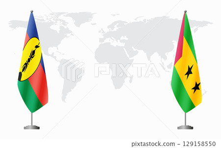 New Caledonia and Sao Tome and Principe flags for official meeti New Caledonia and Sao Tome and Principe flags for official meeti 129158550